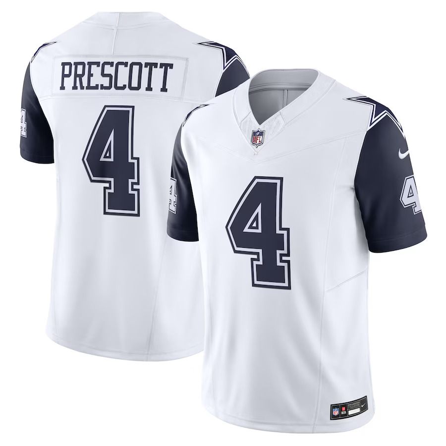 Men Dallas Cowboys 4 Dak Prescott Nike White Vapor F.U.S.E. Limited NFL Jerseys